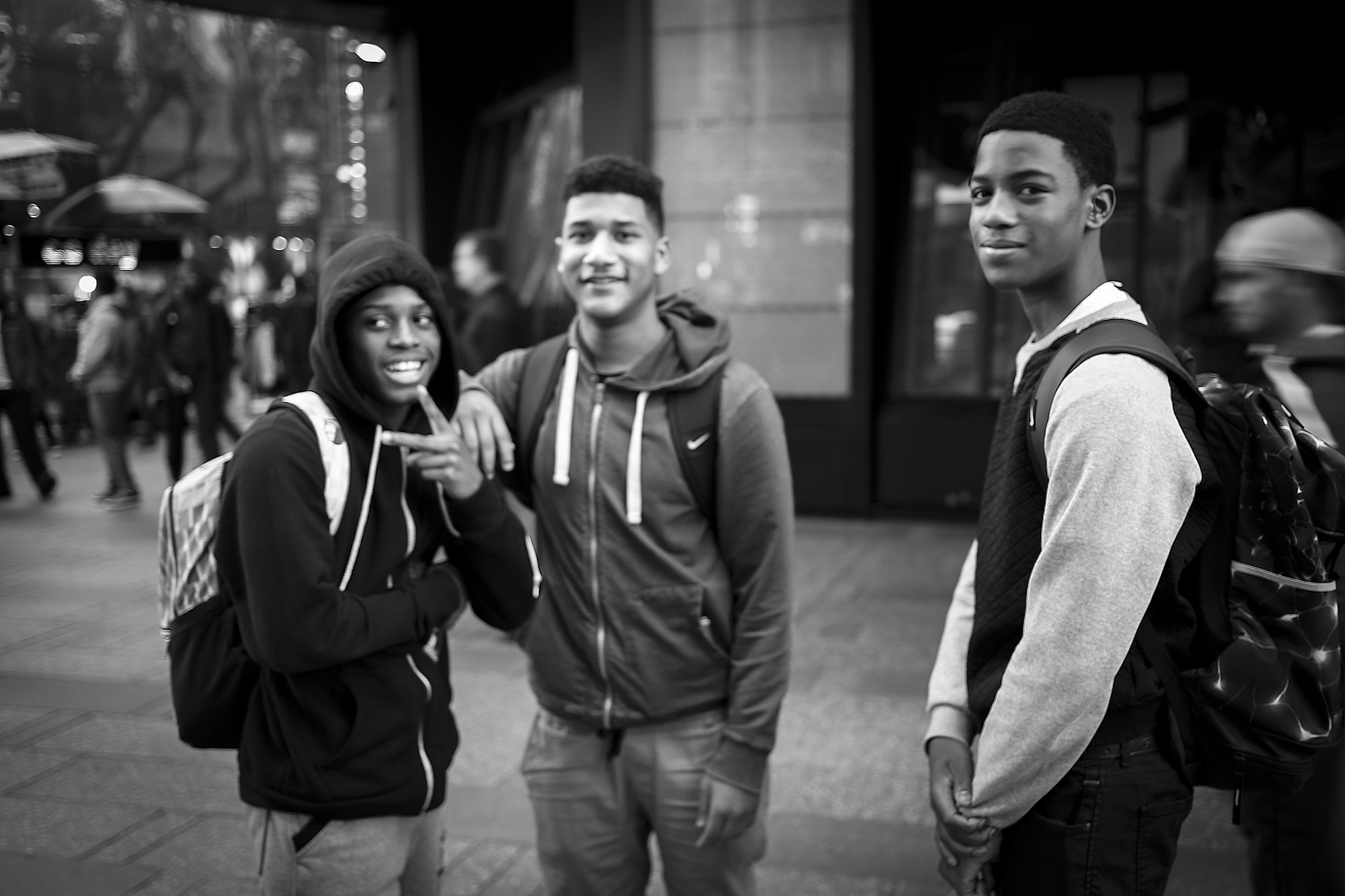 Chicos en NYC. Fotografía en blanco y negro